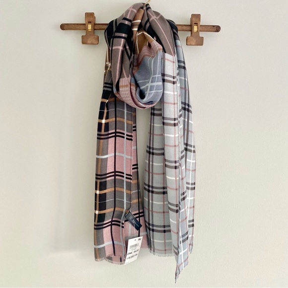 INC Patchwork Plaid Scarf NWT - Picture 1 of 10